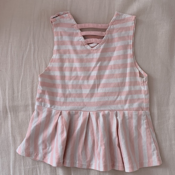 7 For All Mankind Stripe Peplum Tank - Picture 4 of 8